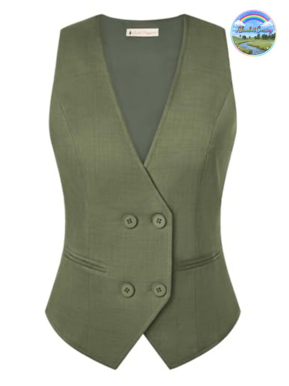Sleeveless V-Neck Double Breasted Waistcoat Vest Business Casual